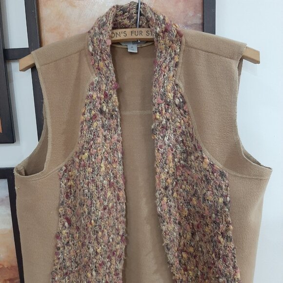 Unique mixed sweater yarn boho fall vest - Picture 6 of 12